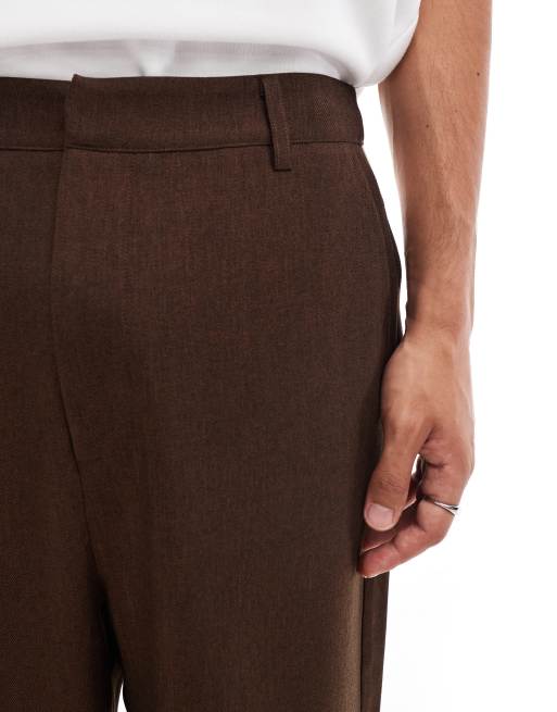 Reclaimed Vintage western suit pants in patchwork brown | ASOS