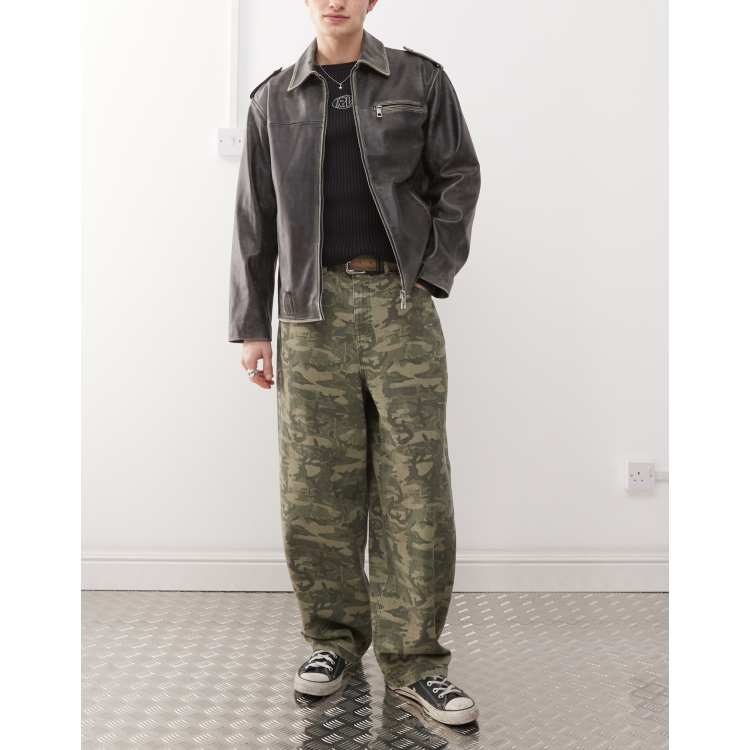 パンツ Old SUmmer CAMO Edition Jeans W36 Reclaimed Vintage wide leg baggy camo print jeans | ASOS