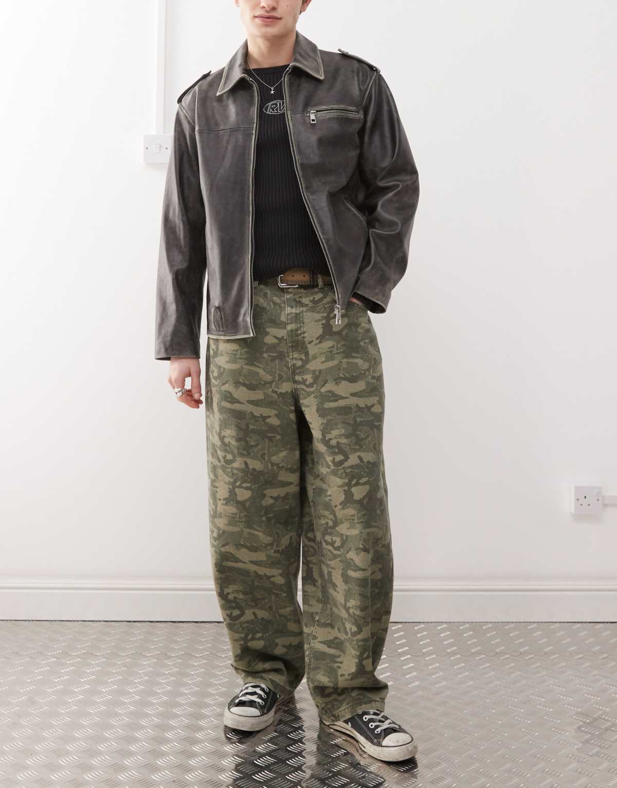 Reclaimed Vintage wide leg baggy camo print jeans