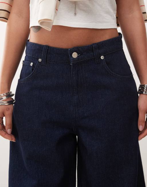 Reclaimed Vintage extreme barrel jeans in mid blue wash