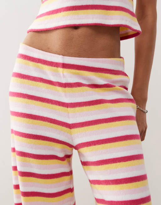 Reclaimed Vintage wide leg pants in multi stripe - part of a set, 3 of 5