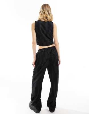 Reclaimed Vintage wide leg pants in pinstripe | ASOS
