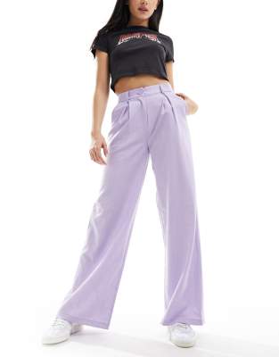 wide leg pants in purple