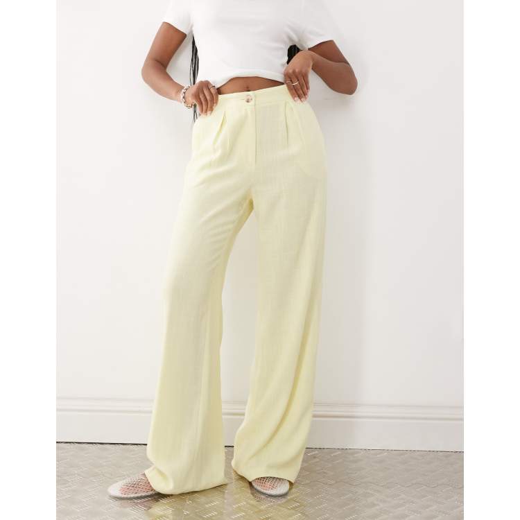 Reclaimed Vintage wide leg relaxed linen blend pants in