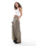 [Reclaimed Vintage] Reclaimed Vintage wide leg tailored pants in check-Multi 4 CHECK