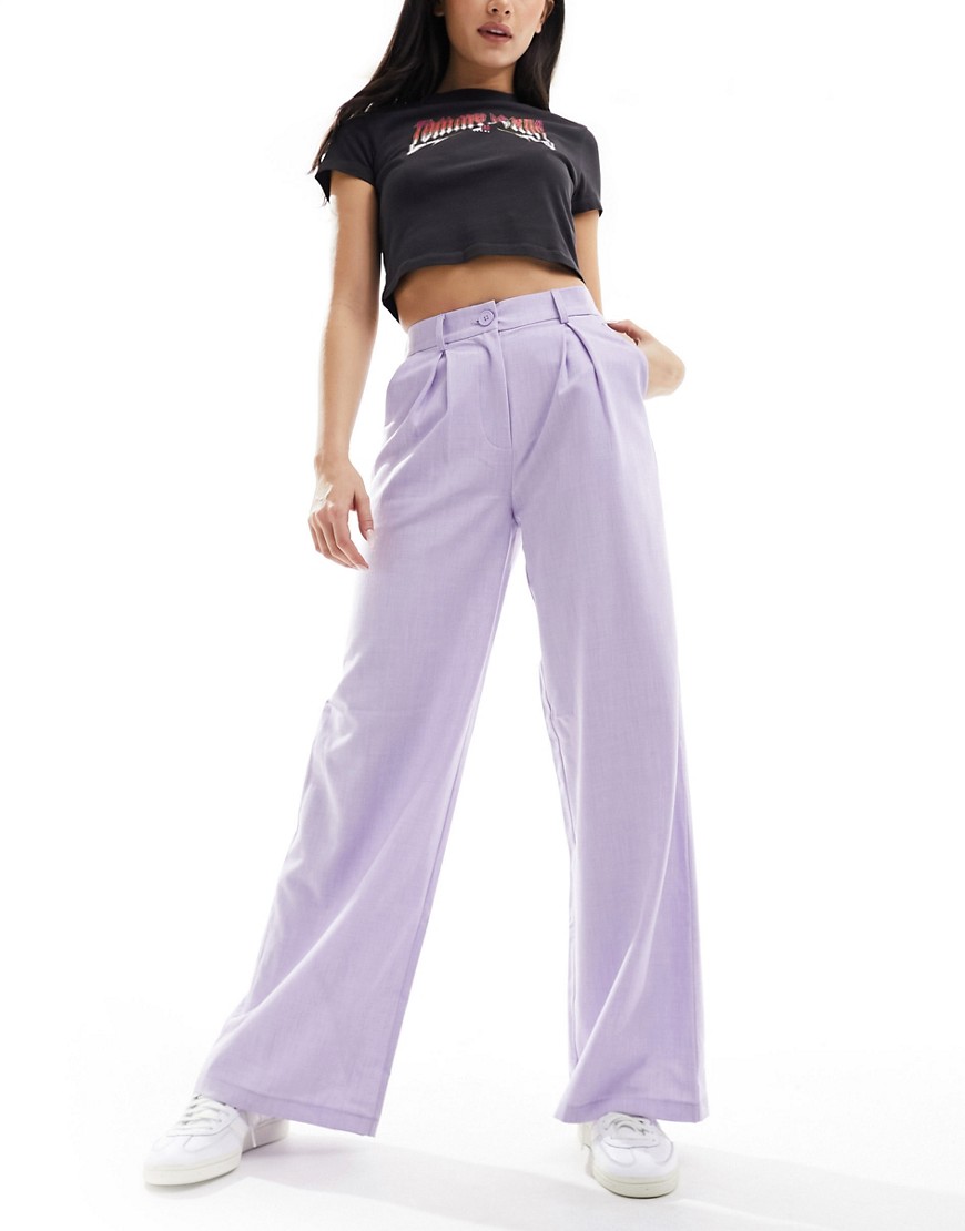 Reclaimed Vintage wide leg trouser in purple