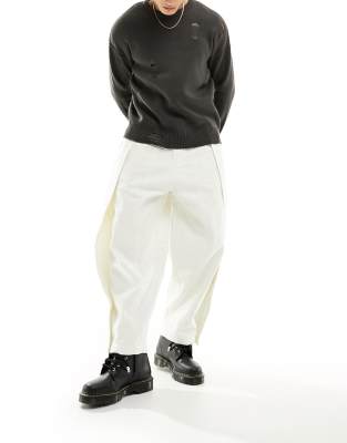 wrap balloon pants in ecru-Purple