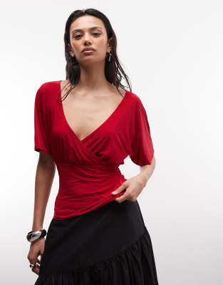Reclaimed Vintage Wrap Cinch Waist Top In Multi