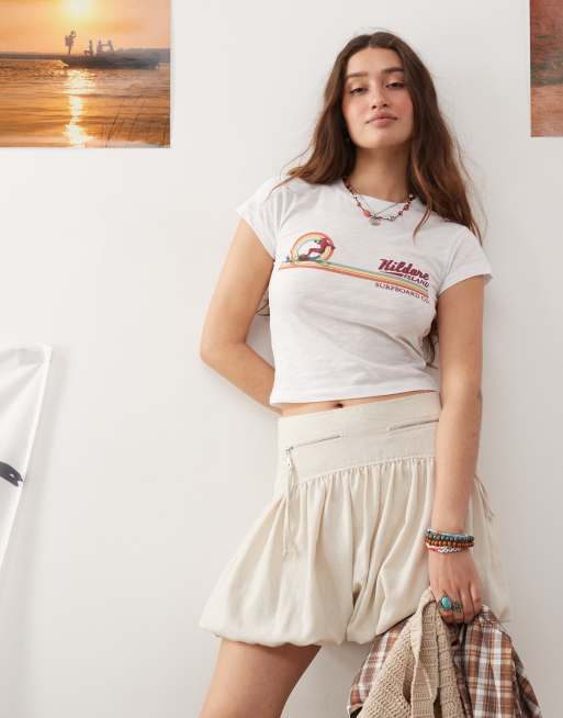 Reclaimed Vintage x Outer Banks Kildare Island logo baby tee in white, 4 of 4