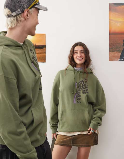 Old khaki hoodies top