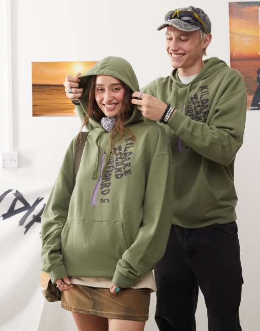Reclaimed Vintage x Outerbanks unisex Kildare Island hoodie in washed khaki