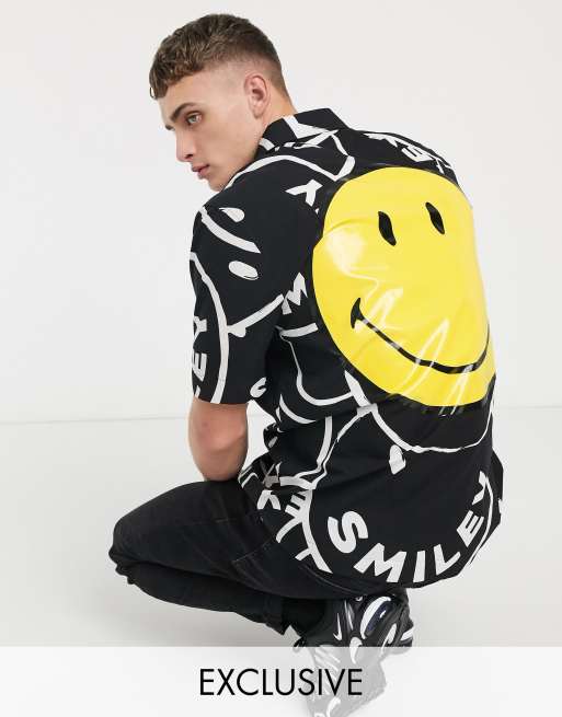 Reclaimed Vintage x Smiley - Overhemd met print in zwart