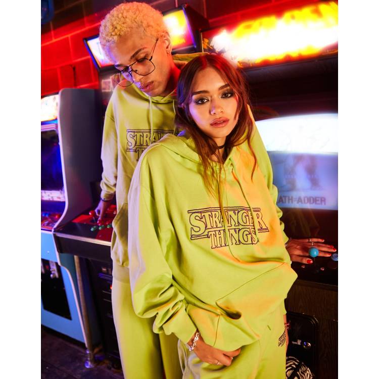 Yellow stranger store things hoodie