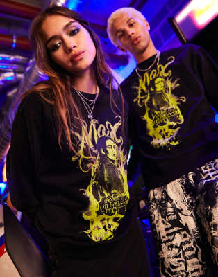 Reclaimed Vintage x Stranger Things unisex sweat in black with Max print - ASOS Price Checker