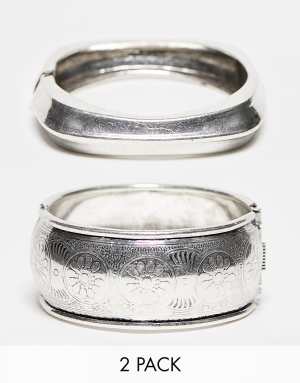 Reclaimed Vintage y2k chunky silver bangle pack
