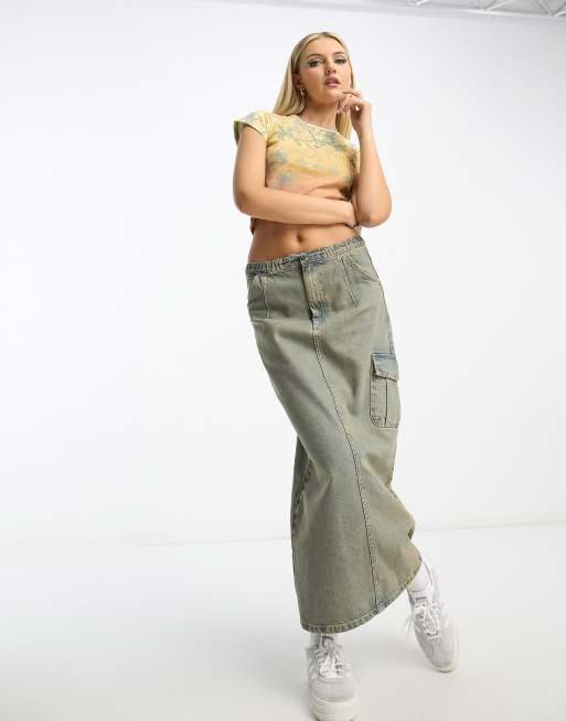 Reclaimed Vintage Y2K cropped baby tee in orange print, 2 of 4