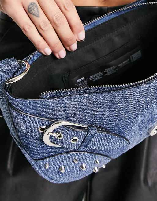 Reclaimed Vintage - Y2K-inspireret skuldertaske i denim, 2 af 4