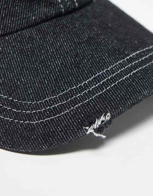 Reclaimed Vintage – Y2K – Kappe aus verwaschenem schwarzem Denim, 3 von 4