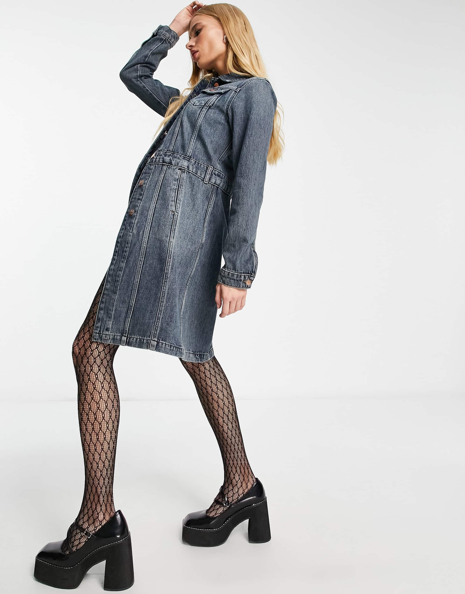Reclaimed Vintage y2k longline denim jacket
