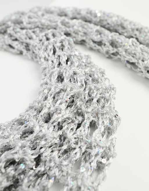 Silver sequin scarf new arrivals