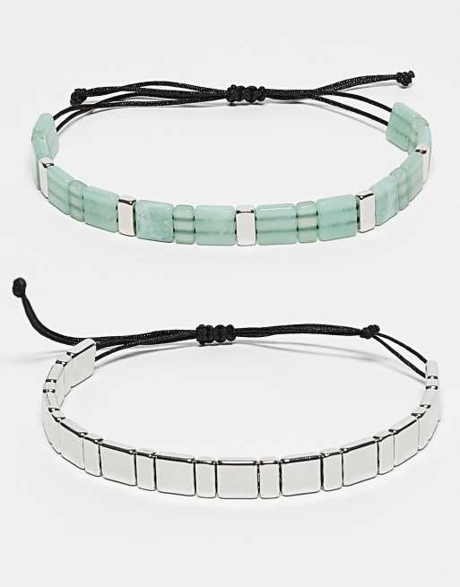 Reclaimed Vintage – Zestaw 3 koralikowych bransoletek unisex