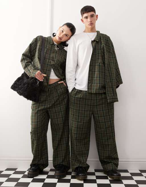 Reclaimed Vintage – Zielona pudełkowa koszula unisex w kratę