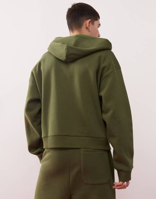 Reclaimed Vintage zip through hoodie with embroidered logo