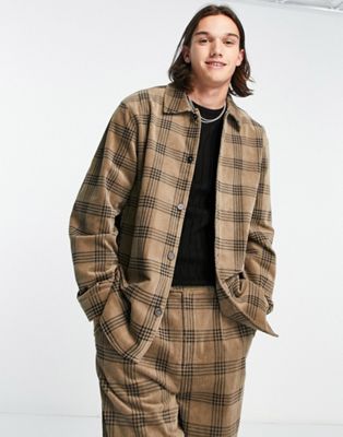 Reclaimed Vintage cord shirt co-ord in check