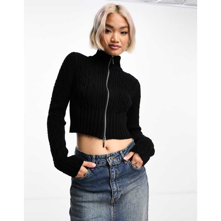 Zip up crop jumper on sale