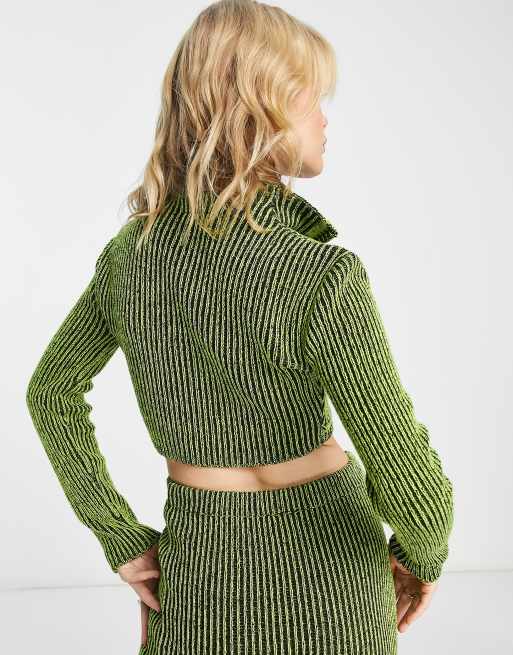 Neon green clearance cropped jumper