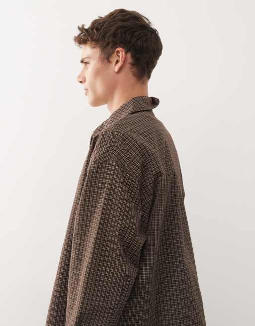 Reclaimed Vintage zip up tailored jacket in brown plaid - part of a set, 4 of 5
