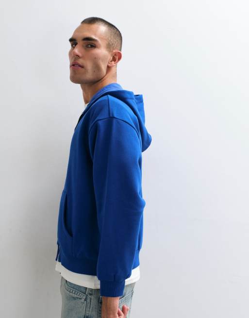 Reclaimed Vintage zware hoodie met rits in blauw, 3 van 5