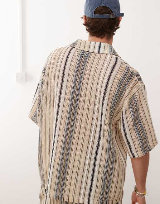 Reclaimed Vintaged knitted shirt in stripe (Part of a set), 4 of 4