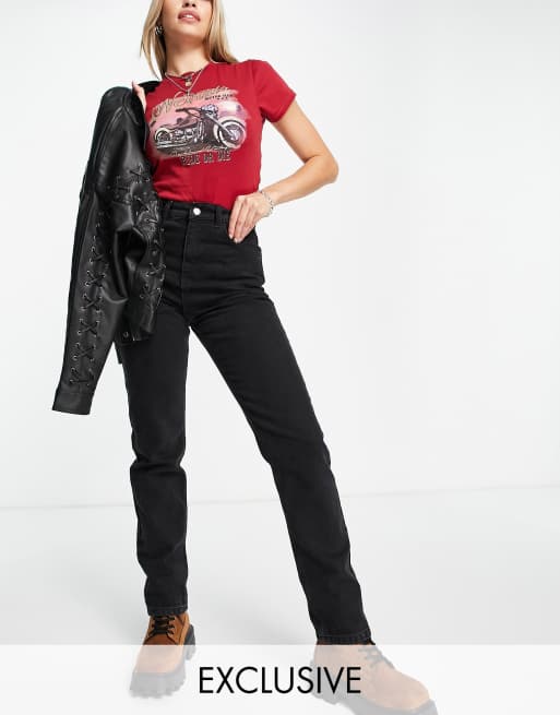 Reclaimed VintageIinspired '81 straight leg jeans in washed black