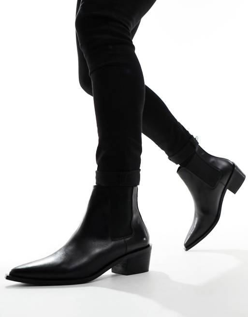 Red Tape - Bottines chelsea à talon style western en cuir - Noir, 4 de 4