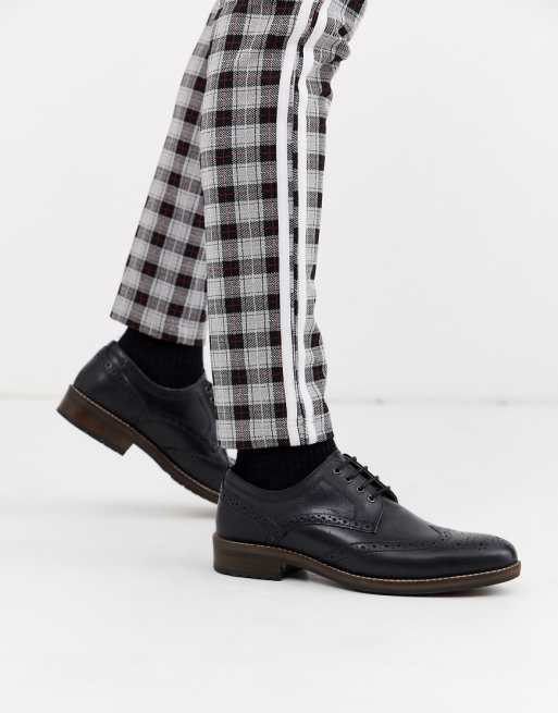 Red Tape Brogue Leather Lace Up Shoe In Black Asos
