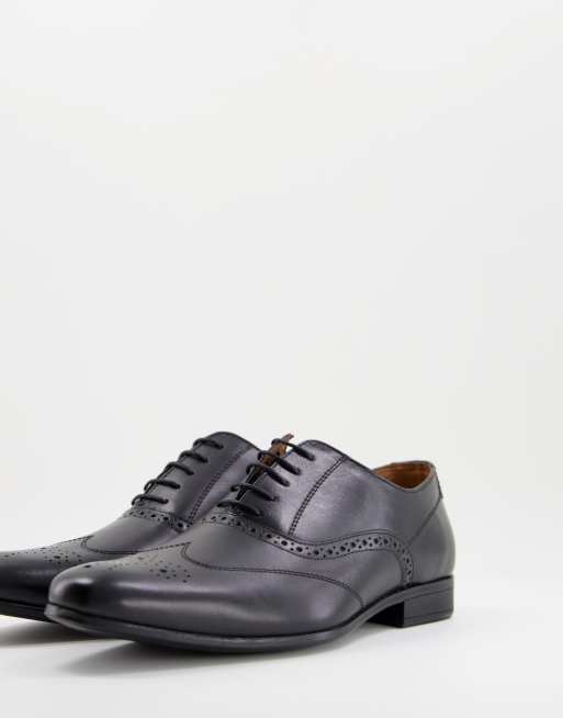 Red Tape - Brogue Oxford schoenen van leer met veters in zwart, 2 van 4