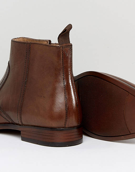 Mens Leather Chelsea Boot in Brown by Red Tape 