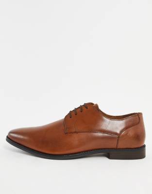 Red Tape derby leather lace up shoes in tan