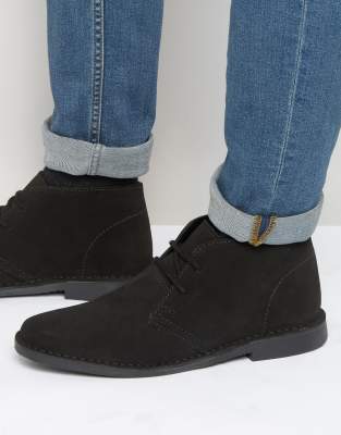 suede desert boots black
