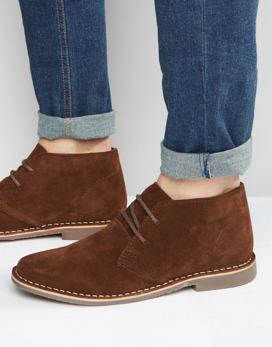 Red Tape Desert Boots Brown Suede