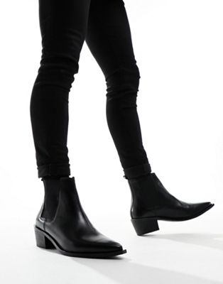  heeled chelsea western boots  leather