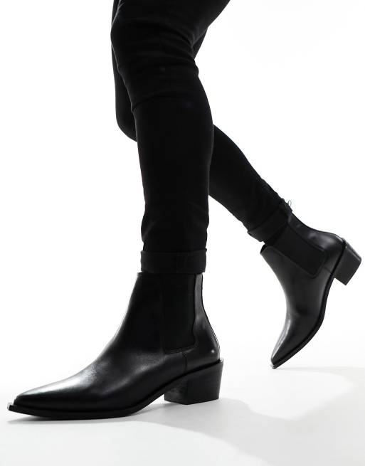 Red Tape Casual Lace Up Boots in Black Leather - ASOS Outlet