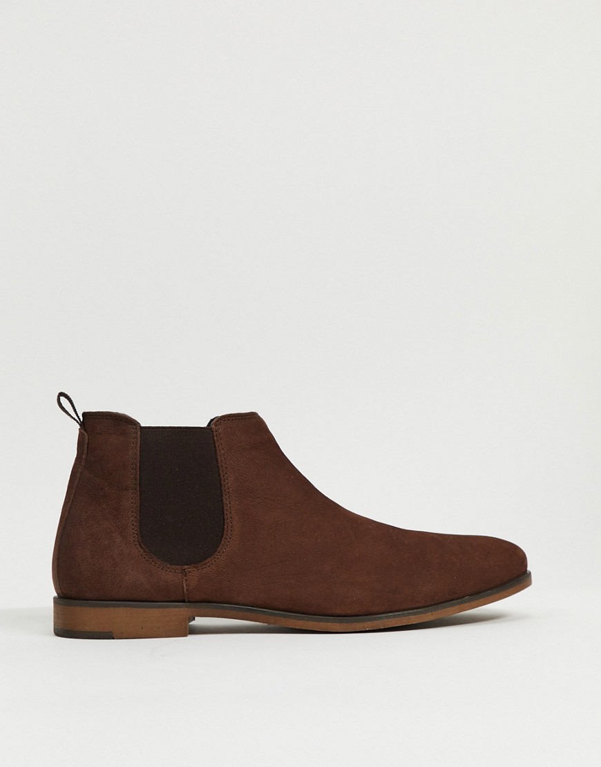 Red Tape leather ankle chelsea boots in brown