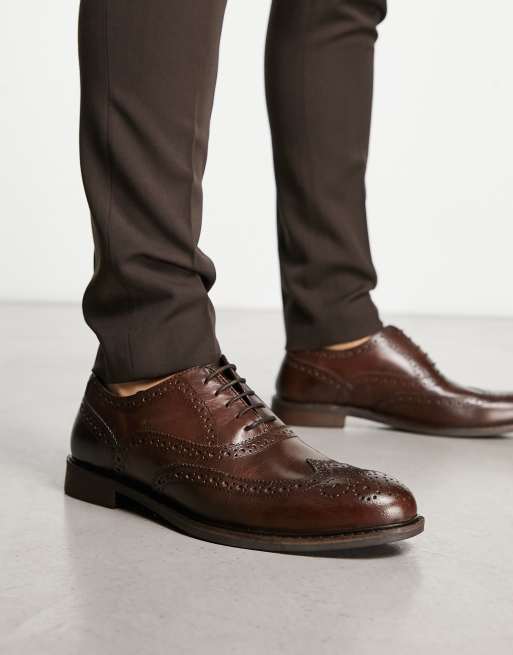 Vintage Red Elegance Leather Brogues Size 4.5 UK main image 1