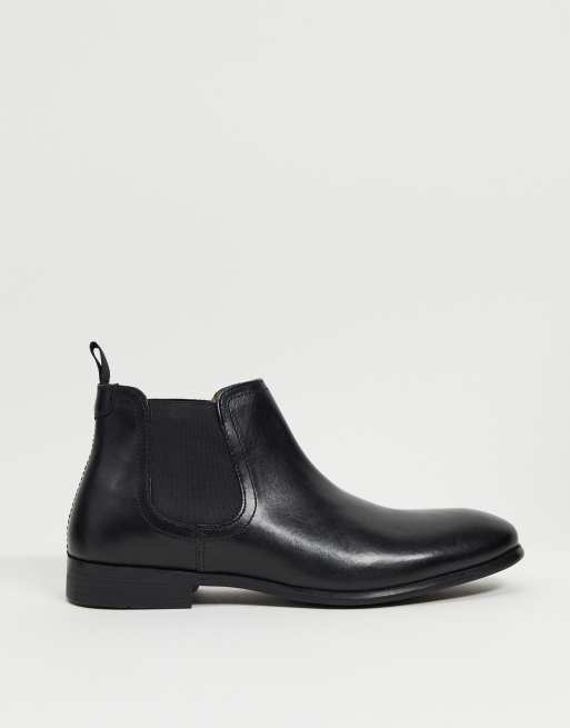 Red Tape leather chelsea boots in black | ASOS