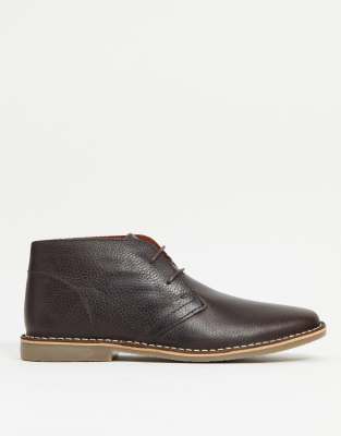 red tape leather chukka boots