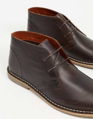red tape leather chukka boots