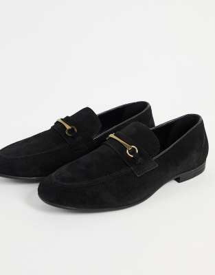 asos black suede loafers