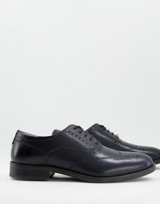 Red Tape oxford brogue shoes in black leather